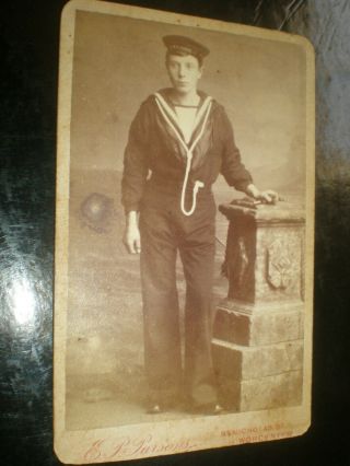 Cdv Old Photograph Sailor Hms Pilot By Parsons At Worcester C1880s