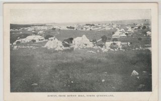 Vintage Postcard Q.  I.  T.  Bureau Bowen From Bowan Hill N.  Queensland 1900s