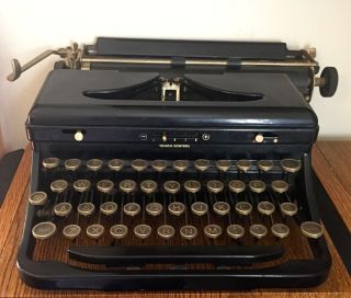 1938 Royal Touch Control Portable Typewriter Black Model " O ",  Hemmingway Style