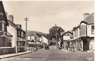 Llanberis - High Street With Old Car - Real Photo By Frith