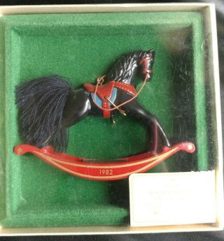 1982 Hallmark Rocking Horse Ornament 2 In Series Box (34)