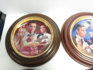 James Bond Limited Edition Fine Porcelain Franklin Plates - 6 w/ wood frames 2