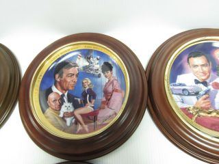 James Bond Limited Edition Fine Porcelain Franklin Plates - 6 w/ wood frames 3