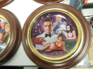 James Bond Limited Edition Fine Porcelain Franklin Plates - 6 w/ wood frames 5
