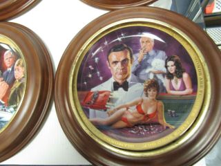 James Bond Limited Edition Fine Porcelain Franklin Plates - 6 w/ wood frames 8