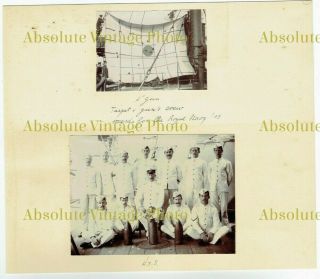 Old Photographs Target & Hms Albion ? Gun Crew Royal Navy Record Album Page 1903