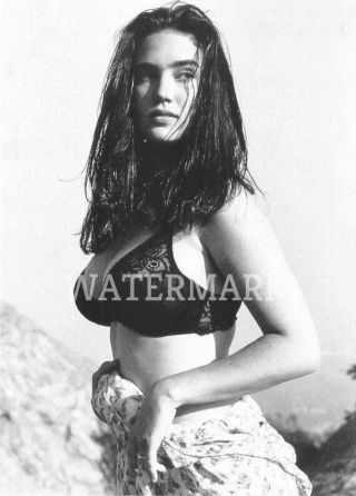 Jennifer Connelly Sexy Actress Black And White In Black Bra Publicity Photo