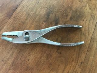 Vintage Crescent Tool Co.  J - 26 Bent Thin - Nose Slip Joint Pliers Usa Made Tool