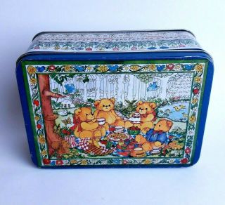 Lucy & Me Teddy Bear Picnic Tin Vintage Lucy Rigg 1983 By Enesco Hong Kong
