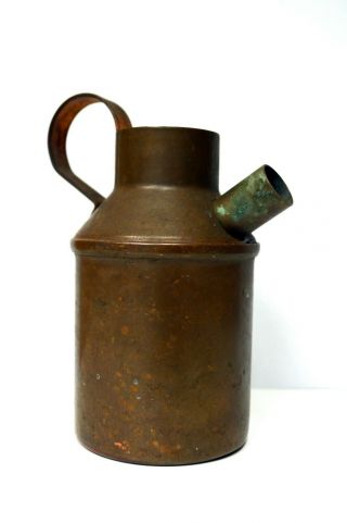 Vintage Copper/Tin (?) Tea/Coffee Pot - Moonshine Still Shape with Handle/Lid 3