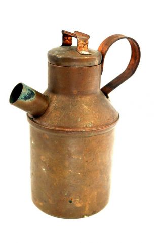 Vintage Copper/Tin (?) Tea/Coffee Pot - Moonshine Still Shape with Handle/Lid 5