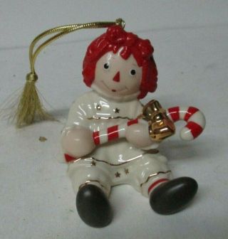 Lenox Raggedy Ann W Candy Cane Christmas Ornament