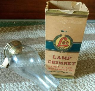 Rare Old H.  D.  Lee Co.  Glass Lamp Chimney.  Look