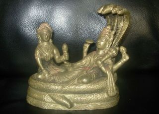 Vintage Antique Solid Brass Buddha Hindu Figure Almost 1 Kilo Unusual Rare ?