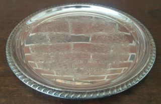 2 Wm Rogers Round Silver Plate Tray Platters 870 - 10 Inches 7