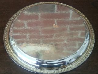 2 Wm Rogers Round Silver Plate Tray Platters 870 - 10 Inches 8
