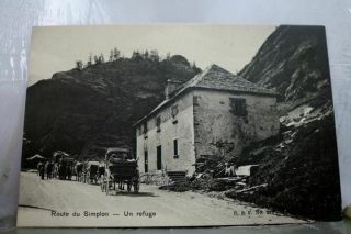 Switzerland Route Du Simplon Un Refuge Postcard Old Vintage Card View Standard