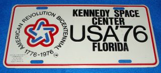 1976 Bicentennial Novelty License Plate Kennedy Space Center Florida - Vintage