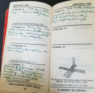 Two Vintage Boy Scout Diaries 1939 And 1946 4