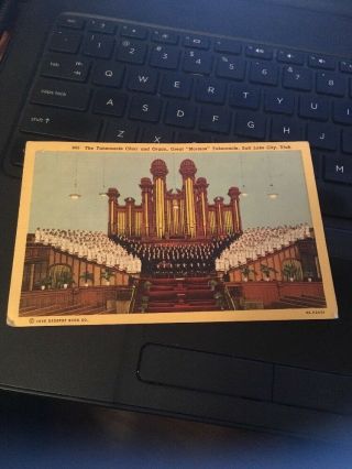 Vtg Postcard: Mormon Tabernacle Choir And Organ,  Salt Lake City Utah