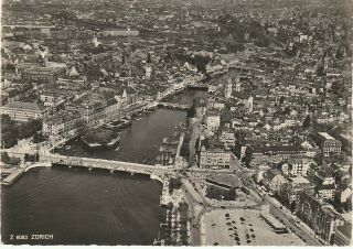 Rp Postcard Of Zurich From The Air