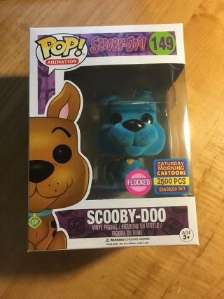 Scooby Doo Funko Pop Blue Flocked Figure Sdcc 2017/ Saturday Mornings Le 2500