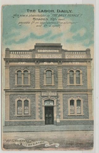 Vintage Postcard F.  W.  Niven Advert The Labor Dailey Adelaide S.  Australia 1900s