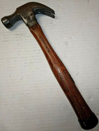 Vtg Craftsman 16 Oz.  Curved Claw Hammer Steel Head Hickory Wood Handle 13 - 1/2 " L