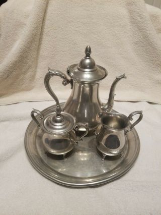 Vintage Preisner Pewter Tea/coffee Set Pot•creamer•sugar