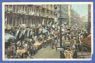York City,  Ny,  Judaica,  The Ghetto,  Vendors,  People,  Phostint Postcard 1911