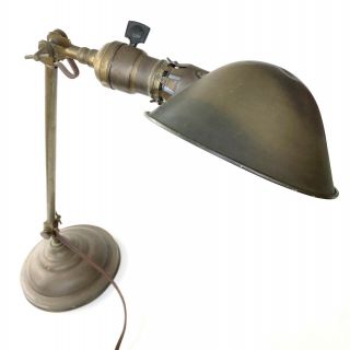 Antique 1900s Industrial Desk Lamp Faries Mfg.  Co.  Brass W/hubbell Switch