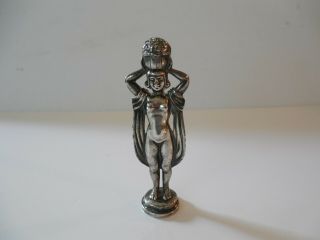 Antique Art Nouveau Nude Woman Silver Plated Bronze Wax Seal Stamp