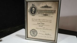 1936 Democratic National Convention Certificate For Patrolman