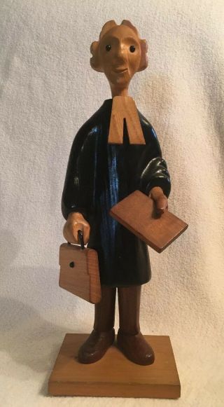 Vintage Romer Hand Carved Wood " Lawyer Judge " Figurine Italy 12 1/4 " Tall