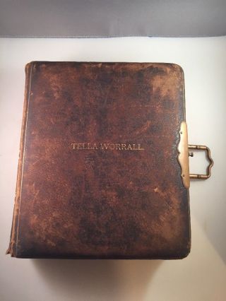 Antique Victorian Photo Album Metal Clasp Stamped Tella Worrall Collectibles