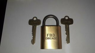 Best F.  B.  D.  Chicago Logo Lock,  Padlock And Keys