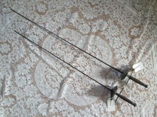 Set Of 2 Antique Italian Fencing Foil Swords Knecht Solingen 34 1/4 & 30 Blades