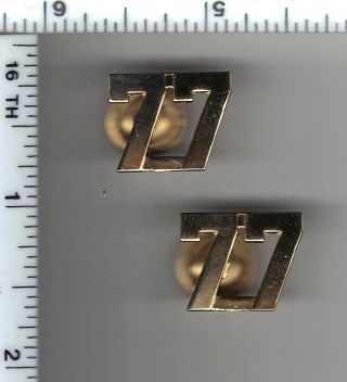 77th Precinct Police Collar Brass Set - From The York City/new Jersey Area