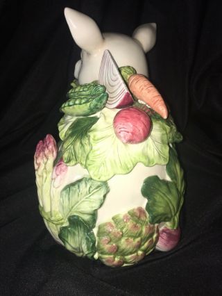 Fitz and Floyd French Market Pig Porcelain Cookie Jar 4
