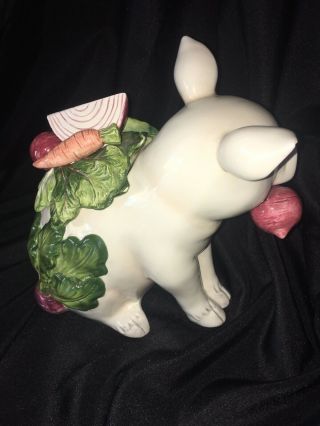 Fitz and Floyd French Market Pig Porcelain Cookie Jar 5