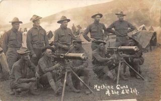 Rppc Machine Guns Of The 8th Infantry Ww1 Military Real Photo Postcard Wnc 444