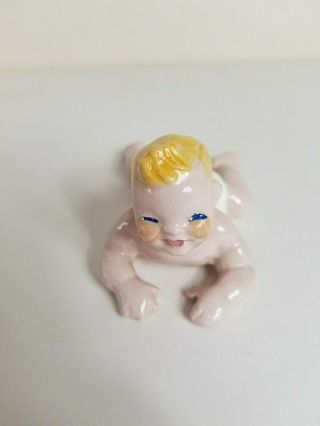 Very Rare Crawling Baby Vintage Florence Ceramics Figurine Pasadena 2