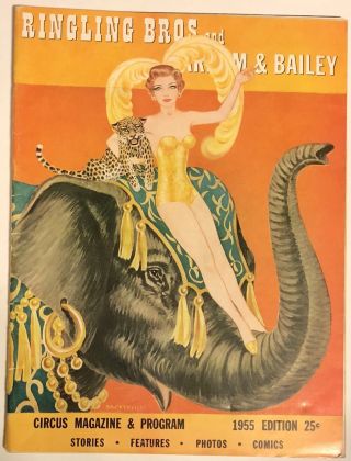 1955 Ringling Bros Barnum Bailey Circus Program Disney Ad