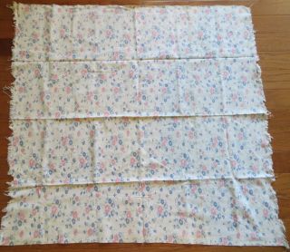 Vintage Feedsack Blue Pink Floral Feed Sack Sewing Fabric 2