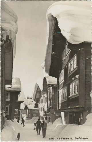 Old Postcard Of Andermatt,  Dorfstrasse
