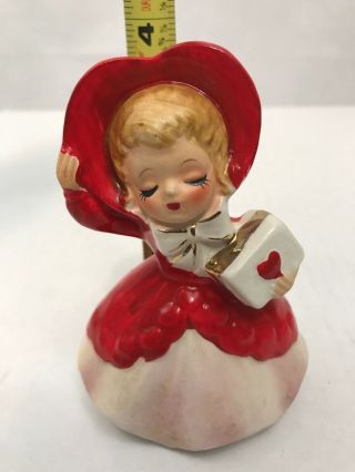Lefton Valentine Girl Holding Heart Box Figurine 033 Japan Vintage Collectible 7
