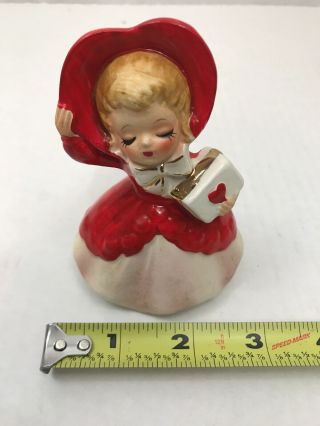 Lefton Valentine Girl Holding Heart Box Figurine 033 Japan Vintage Collectible 8