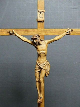 Vintage Anri Italy Hand Carved Wood Jesus On The Cross Large 18 