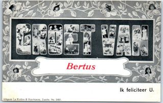 Holland Netherlands Large Letter Postcard " Groet Van Bertus " 1908 Delden Cancel