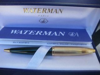 Waterman Carene Ballpoint Green And Gold